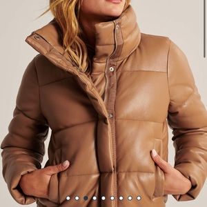 Abercrombie Vegan Leather Puffer Jacket
